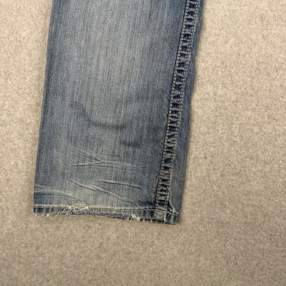 BKE Jeans Mens 34x31 Light Wash Jake Straight Leg Denim Western Whiskering - Picture 7 of 14